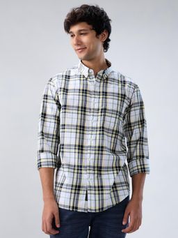 Spykar - Men White-Black Checks Regular Fit Shirt