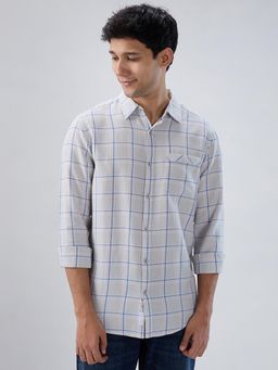 Spykar - Men Grey Checks Regular Fit Shirt