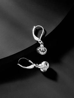 Peora - 925 Sterling Silver Oxidised Small Drop CZ Studded Earrings Jewellery-PF17E68