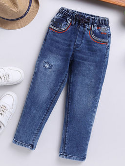 Hopscotch - Boys Navy Distressed Denim Jeans