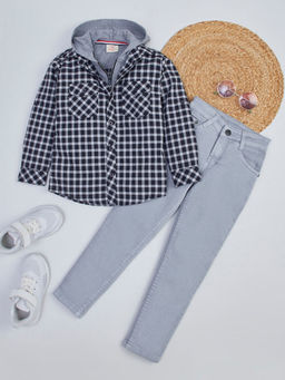 Hopscotch - 2-Piece Hooded Shirt and Jeans