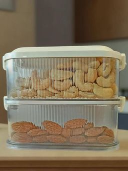 DecorTwist - Airtight Containers For Condiments 2-Layer Storage Box Spice For Kitchen