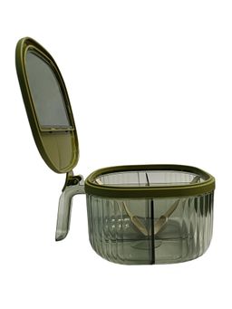 DecorTwist - 4-Compartment Plastic Spice Container Seasoning Box With Lid