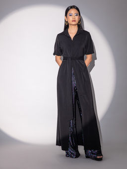 RSVP by Nykaa Fashion - Nikhil Thampi Black Solid Maxi Top with Belt