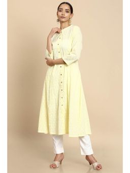 Soch - Women Yellow Printed Kurta