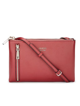 Guess - Maroon Solid Sling Bag