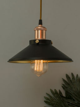 Homesake - Black Cone Pendant Hanging Rose Gold Holder