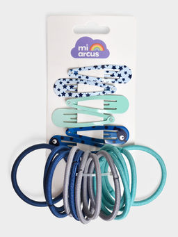 Mi Arcus - Hair Ponytail Rubber Bands and Tic-Tac Pins for Baby Girls (Set of 18)
