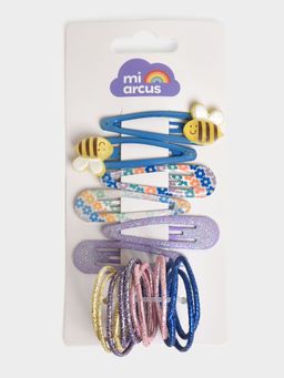 Mi Arcus - Shimmer Hair Ponytail Rubber Bands and Tic-Tac Pins for Baby Girls (Set of 18)
