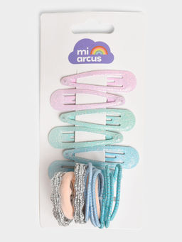 Mi Arcus - Hair Ponytail Rubber Bands and Tic-Tac Pins for Baby Girls (Set of 18)