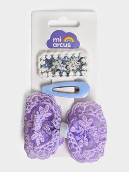 Mi Arcus - Embroidered Tic Pac Pins for Girls- Multicolour (Pack of 3)