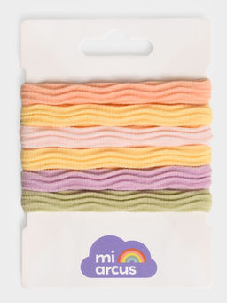 Mi Arcus - Soft & Stretchable Fabric Hair Ties- Multicolour (Pack of 6)
