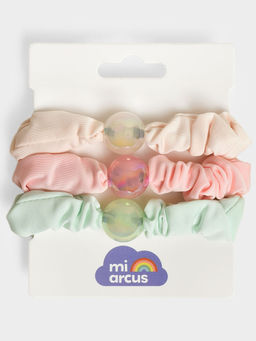 Mi Arcus - Soft & Stylish Decorative Hair Scrunchies -Multicolour (Pack of 3)