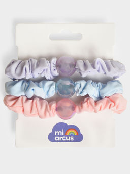 Mi Arcus - Soft & Stylish Decorative Hair Scrunchies -Multicolour (Pack of 3)