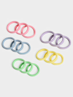 Mi Arcus - Solid Soft and Stretchable Hair Ponytail Rubber for Girls-Multicolour (Pack of 15)