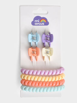 Mi Arcus - Hair Ties and Hair Claws for Girls (Set of 8)