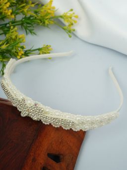 The Cutians - Pack of 1 Stone And Lace Detail Hair Bands - White