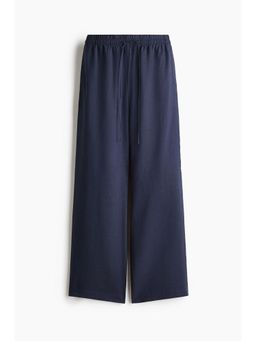 H&M - Women Blue Linen-Blend Trousers