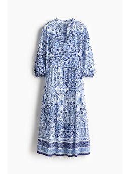 H&M - Women Blue Tiered Midi Dress