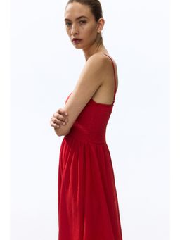 H&M - Women Red Smocked Strappy Dress