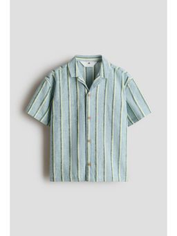 H&M - Boys Turquoise Linen-Blend Resort Shirt