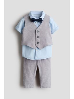H&M - Boys Blue 4-Piece Linen-Blend Dressy Set