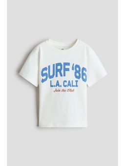 H&M - Boys White Printed T-Shirt