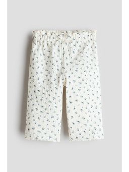 H&M - Girls White Textured Jersey Trousers