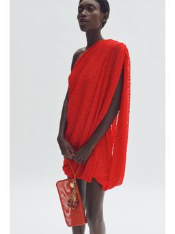 H&M - Women Red Draped One-Shoulder Dress