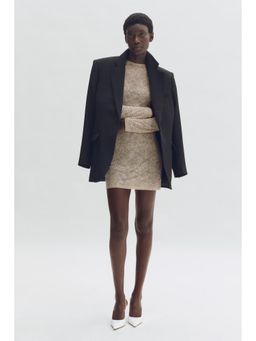H&M - Women Beige Embellished Lace Mini Dress