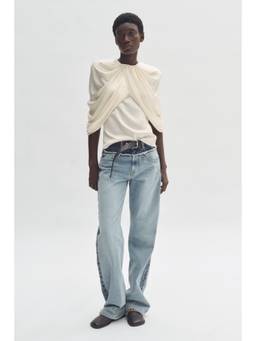 H&M - Women White Draped Satin Top