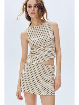 H&M - Women White Crinkled Mini Skort