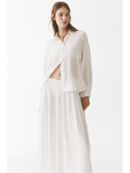 H&M - Women White Oversized Tie-Detail Shirt