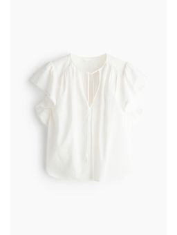 H&M - Women White Oversized Lace-Trimmed Blouse