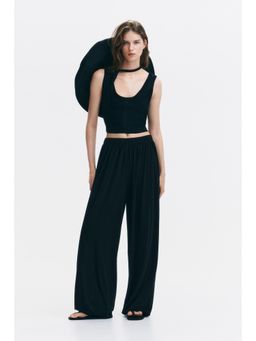 H&M - Women Black Pull-On Balloon Trousers
