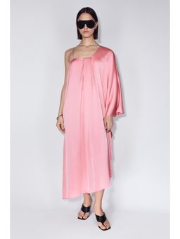 H&M - Women Pink One-Shoulder Satin Kaftan Dress