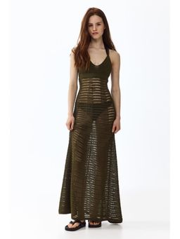 H&M - Women Green Crochet-Look Maxi Dress