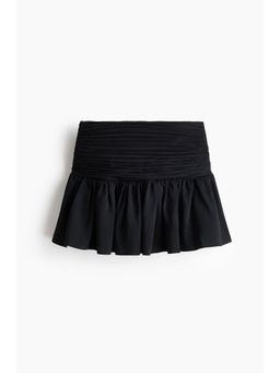 H&M - Women Black Ruched-Waist Mini Skirt
