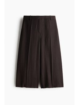 H&M - Women Brown Tailored Linen-Blend Culottes