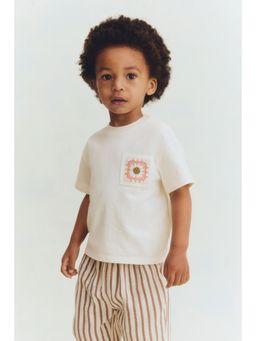 H&M - Kids White Pocket-Detail Cotton T-Shirt