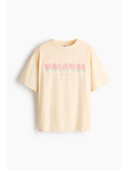H&M - Women Yellow Oversized Printed T-Shirt