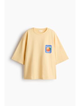 H&M - Women Yellow Oversized Cotton T-Shirt