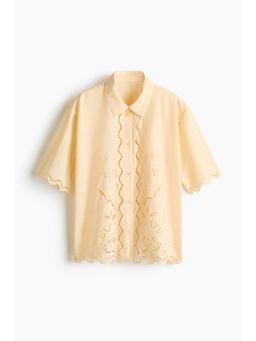H&M - Women Yellow Broderie Anglaise Cotton Beach Shirt