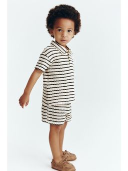 H&M - Boys White 2-Piece Hole-Knit Cotton Set