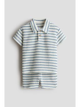H&M - Boys Blue 2-Piece Hole-Knit Cotton Set