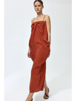 H&M - Women Red Knot-Detail Bandeau Dress
