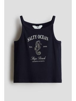 H&M - Girls Blue Bead-Embellished Strappy Top