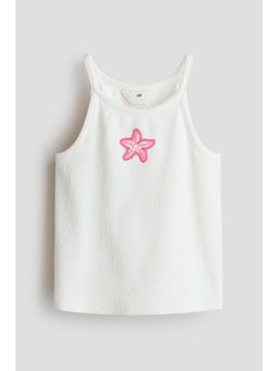 H&M - Girls White Bead-Embellished Strappy Top