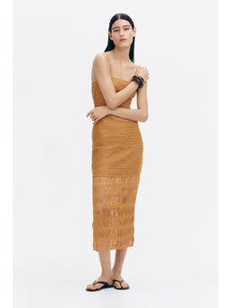 H&M - Women Yellow Crochet-Look Bandeau Dress