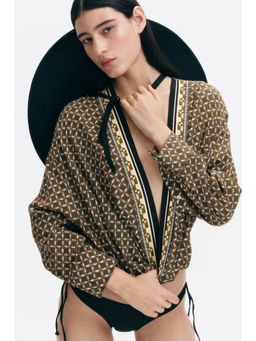 H&M - Women Green Viscose Wrap Blouse